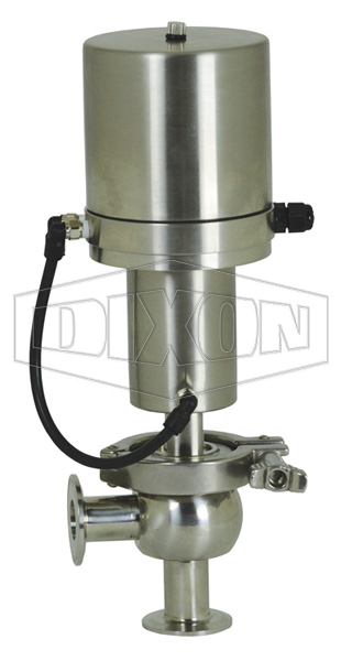 SV-Series Single Seat Hygienic Valve L Body Pneumatic Actuator Spring Return Air to Raise, Basic Control Top
